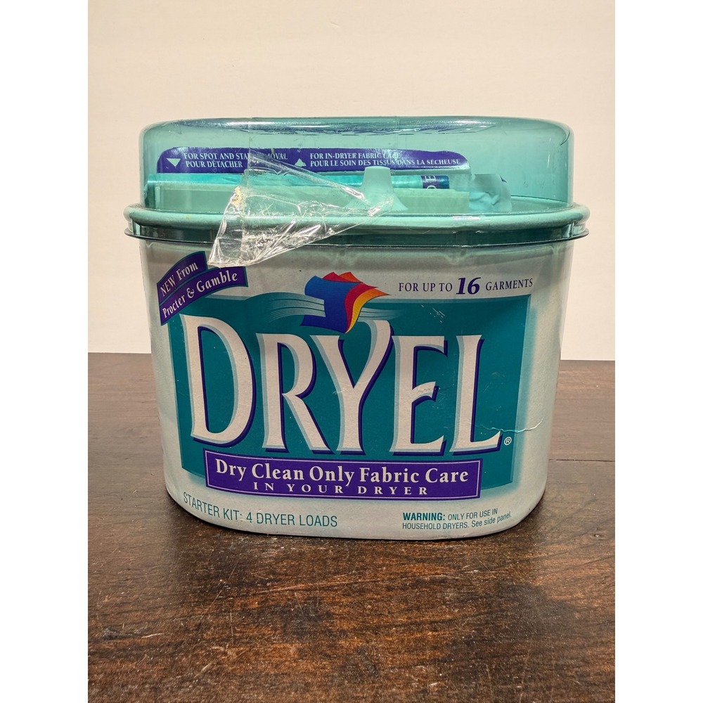 Vintage Dryel Starter Kit Dry‎ Clean Only Fabric Care P&G 16 Garments 4 Loads
